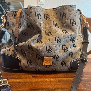 Dooney & Bourke Black and Gray Logo Tote